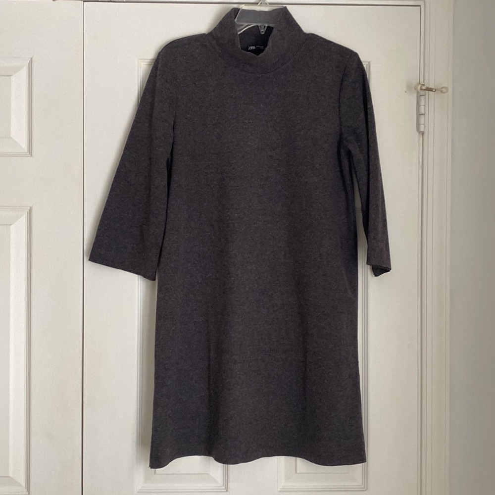Simple grey turtleneck dress - classic and cute